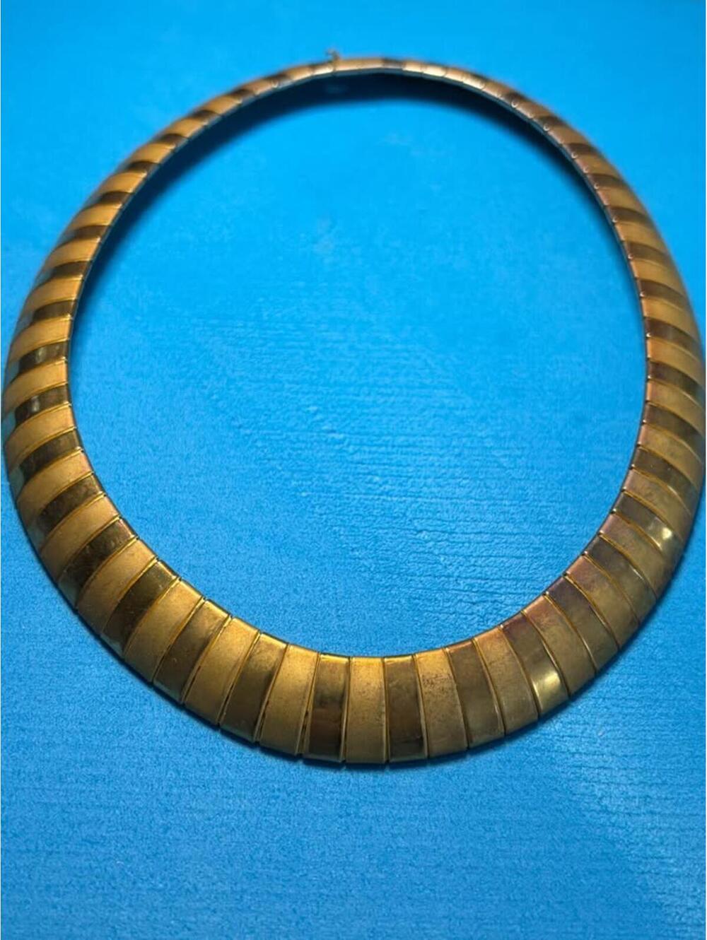 Vintage Gold Tone Segmented Collar Necklace